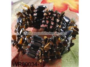 36inch Tiger Eye Chip Stone Magnetic Wrap Bracelet Necklace All in One Set